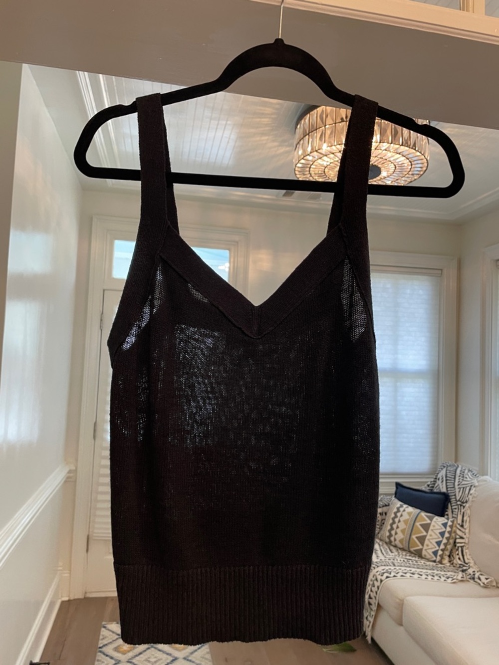 Banana Republic Black V-Neck Knit Tank Sweater